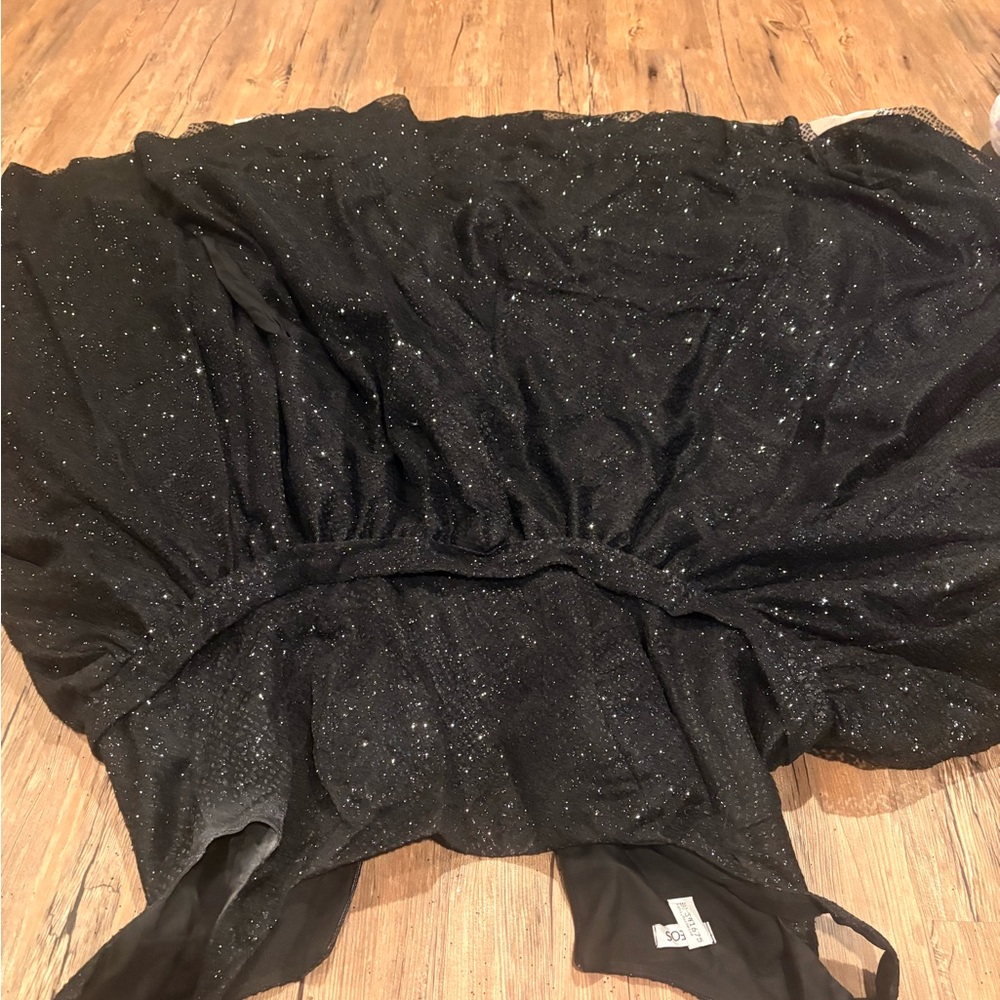 Elegant Black Glitter Prom Dress